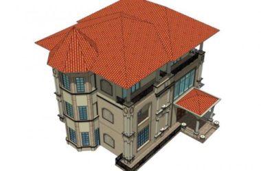 Sketchup别墅模型|独栋别墅,古典风格-BIM建筑网