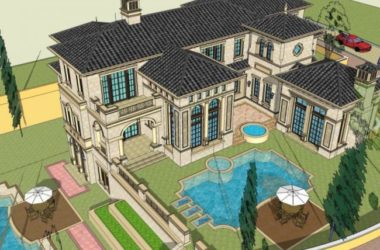 Sketchup别墅模型|叠拼别墅,欧式古典风格-BIM建筑网