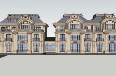 Sketchup别墅模型|联排别墅,古典风格-BIM建筑网