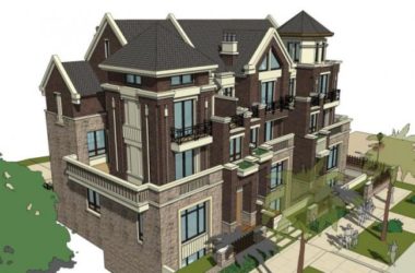 Sketchup别墅模型|联排别墅,现代风格-BIM建筑网
