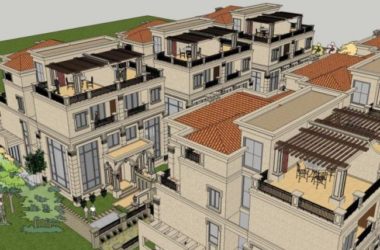 Sketchup别墅模型|联排别墅,现代风格-BIM建筑网