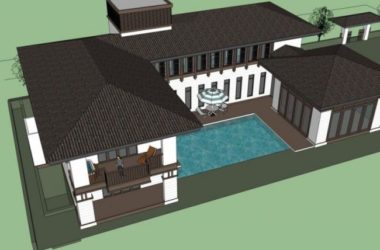 Sketchup别墅模型|独栋别墅,现代中式风格-BIM建筑网