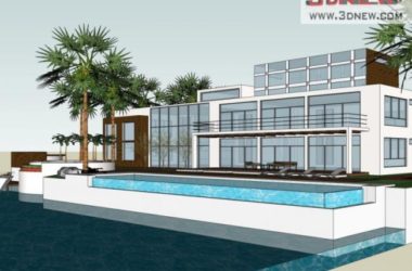 Sketchup别墅模型|独栋别墅,现代风格-BIM建筑网