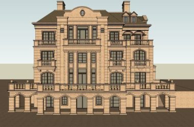 Sketchup别墅模型|叠拼别墅,法式古典风格-BIM建筑网