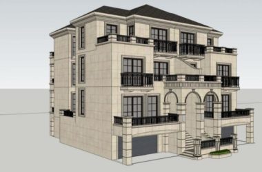 Sketchup别墅模型|双拼别墅,古典风格-BIM建筑网