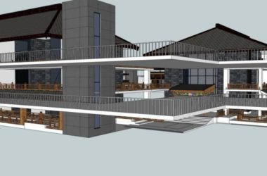 Sketchup别墅模型|度假村别墅,现代中式风格-BIM建筑网