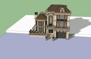Sketchup别墅模型|独栋别墅,法式古典风格-BIM建筑网