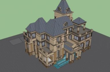 Sketchup别墅模型|独栋法式别墅,古典风格-BIM建筑网