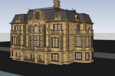 Sketchup别墅模型|独栋别墅,会所,法式风格-BIM建筑网
