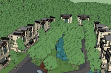 Sketchup别墅模型|联排别墅,温泉别墅区,现代风格-BIM建筑网