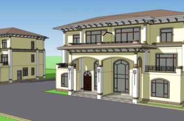 Sketchup别墅模型|独栋别墅,现代风格-BIM建筑网