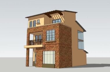 Sketchup别墅模型|独栋别墅,现代风格-BIM建筑网