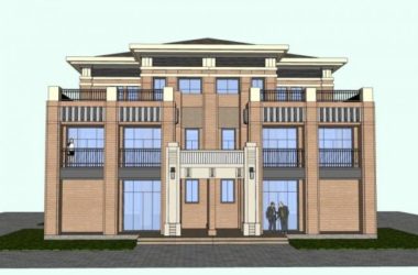Sketchup别墅模型|双拼别墅,现代风格-BIM建筑网