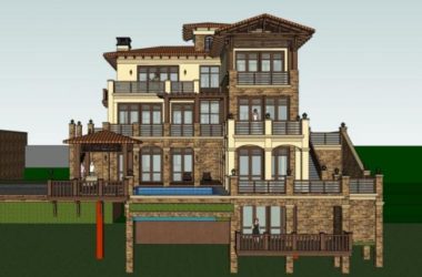 Sketchup别墅模型|叠拼别墅,欧式风格-BIM建筑网