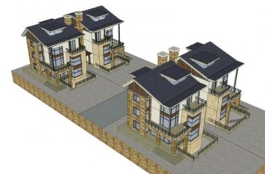 Sketchup别墅模型|双拼别墅,欧式风格-BIM建筑网