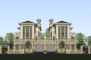 Sketchup别墅模型|双拼别墅,现代风格-BIM建筑网