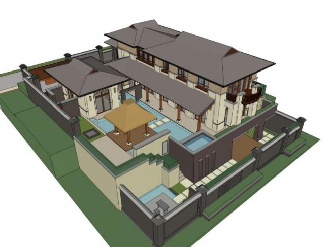 Sketchup别墅模型|独栋别墅,现代风格 Sketchup别墅模型|独栋别墅,现代风格