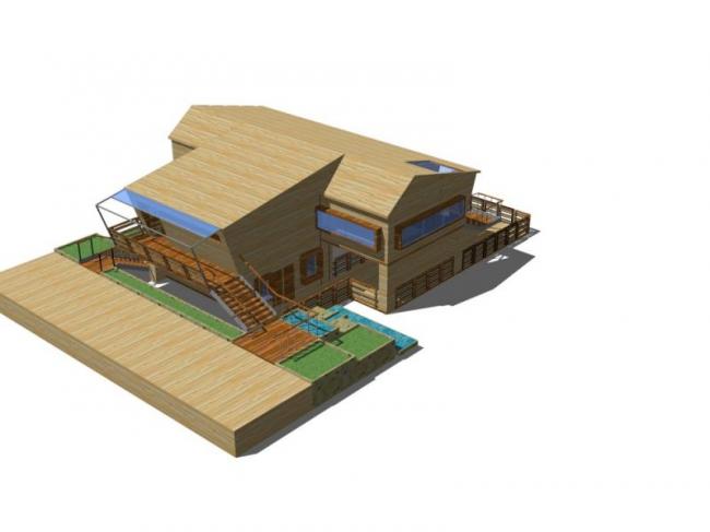 Sketchup别墅模型|独栋别墅,现代风格 Sketchup别墅模型|独栋别墅,现代风格