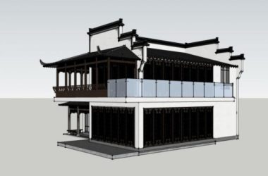 Sketchup别墅模型|独栋别墅,中式风格-BIM建筑网