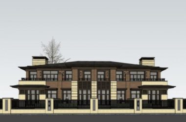 Sketchup别墅模型|双拼别墅,现代风格-BIM建筑网