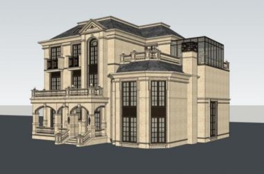 Sketchup别墅模型|独栋别墅,法式风格-BIM建筑网