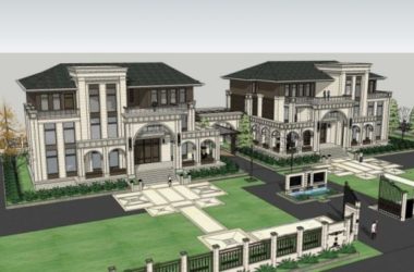 Sketchup别墅模型|双拼别墅,古典风格-BIM建筑网