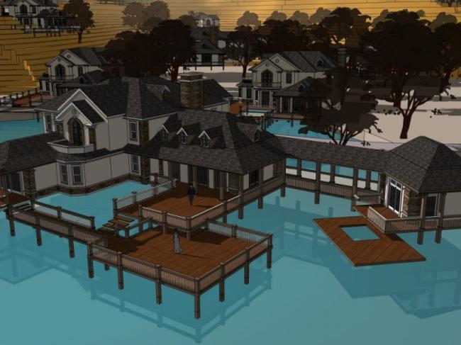 Sketchup别墅模型|独栋别墅群,现代风格 Sketchup别墅模型|独栋别墅群,现代风格
