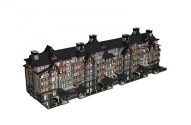 Sketchup别墅模型|联排别墅,古典风格-BIM建筑网