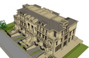 Sketchup别墅模型|联排别墅,法式古典风格-BIM建筑网