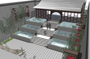 Sketchup别墅模型|庭院别墅,中式风格-BIM建筑网