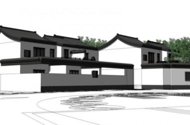 Sketchup别墅模型|别墅住宅群,中式风格-BIM建筑网