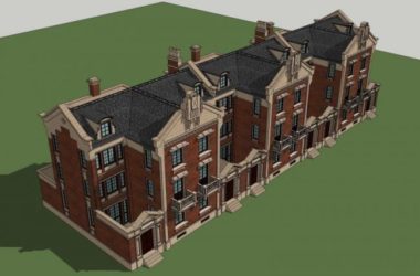 Sketchup别墅模型|联排别墅,欧式古典风格-BIM建筑网