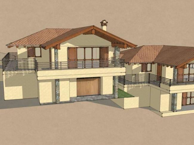 Sketchup别墅模型|叠拼别墅,古典风格 Sketchup别墅模型|叠拼别墅,古典风格