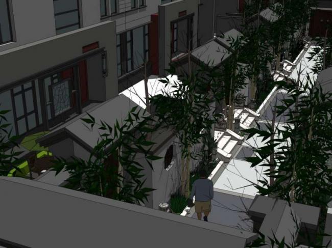 Sketchup别墅模型|联排别墅,中式风格 Sketchup别墅模型|联排别墅,中式风格