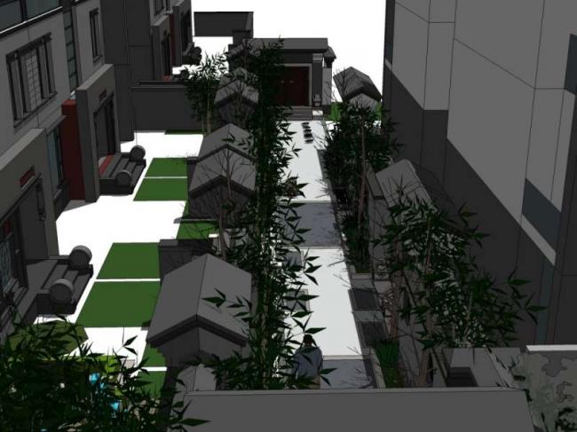 Sketchup别墅模型|联排别墅,中式风格 Sketchup别墅模型|联排别墅,中式风格