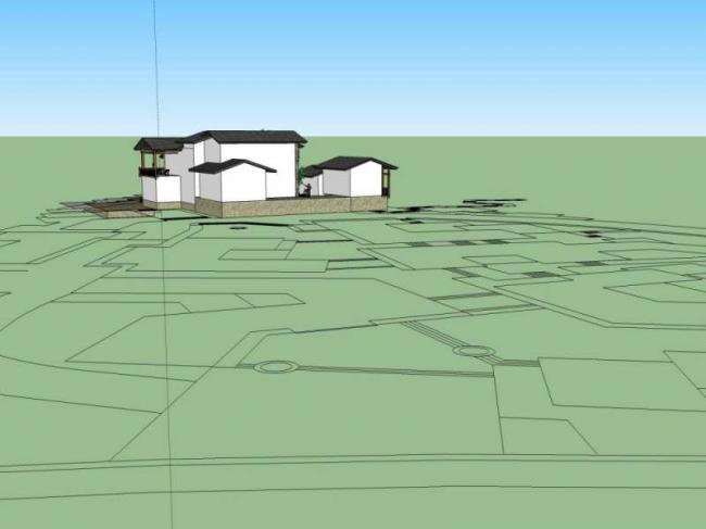 Sketchup别墅模型|独栋别墅,中式风格 Sketchup别墅模型|独栋别墅,中式风格