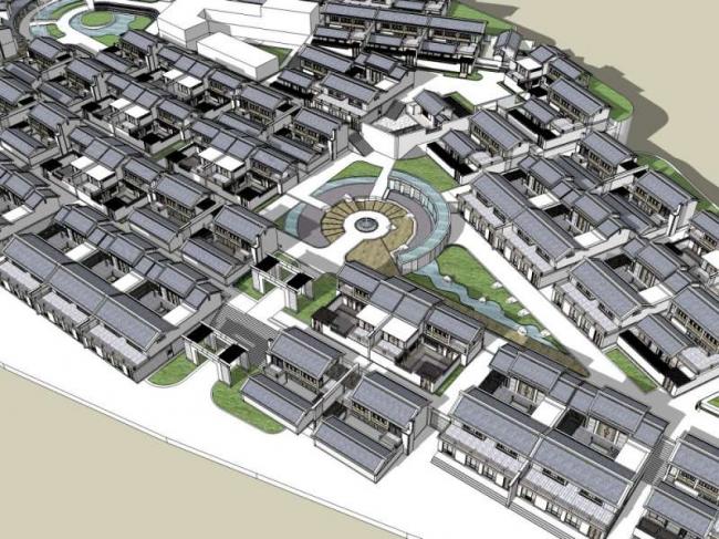 Sketchup别墅模型|别墅住宅群,中式风格 Sketchup别墅模型|别墅住宅群,中式风格
