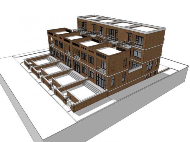 Sketchup别墅模型|联排别墅,古典风格 Sketchup别墅模型|联排别墅,古典风格
