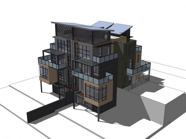 Sketchup别墅模型|别墅,现代风格,多层 Sketchup别墅模型|别墅,现代风格,多层
