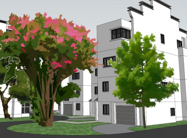 Sketchup别墅模型|徽派别墅区,古典风格 Sketchup别墅模型|徽派别墅区,古典风格