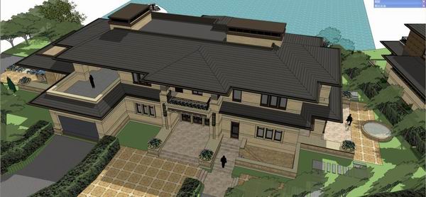 Sketchup别墅模型|田园式别墅,古典风格 Sketchup别墅模型|田园式别墅,古典风格