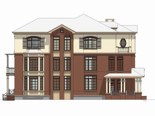 Sketchup别墅模型|独栋别墅,古典风格 Sketchup别墅模型|独栋别墅,古典风格