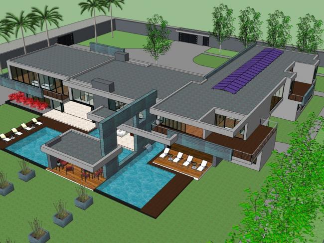 Sketchup别墅模型|独栋精装别墅,现代风格 Sketchup别墅模型|独栋精装别墅,现代风格