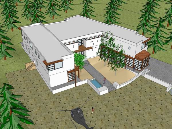 Sketchup别墅模型|独栋别墅,现代风格 Sketchup别墅模型|独栋别墅,现代风格