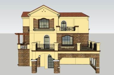 Sketchup别墅模型|独栋别墅,古典风格-BIM建筑网