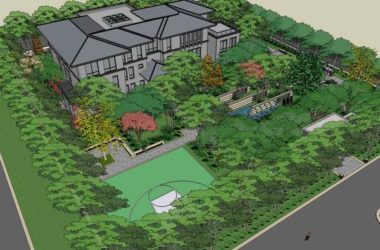 Sketchup别墅模型|私人别墅住宅,现代中式-BIM建筑网