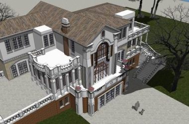 Sketchup别墅模型|独栋山地别墅,古典风格-BIM建筑网
