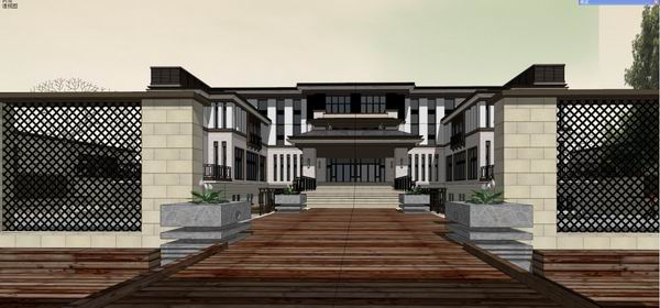 Sketchup别墅模型|独栋别墅,古典风格 Sketchup别墅模型|独栋别墅,古典风格