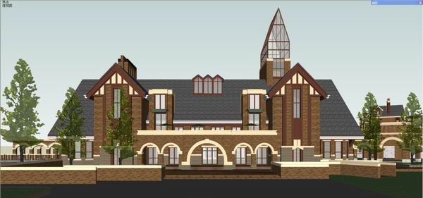 Sketchup别墅模型|别墅合院,古典风格 Sketchup别墅模型|别墅合院,古典风格