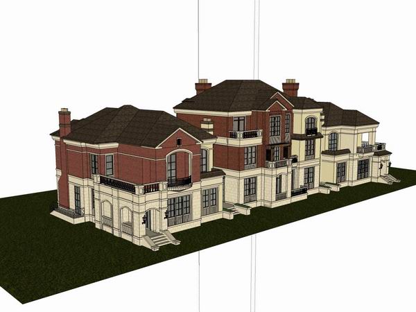 Sketchup别墅模型|别墅,古典风格 Sketchup别墅模型|别墅,古典风格